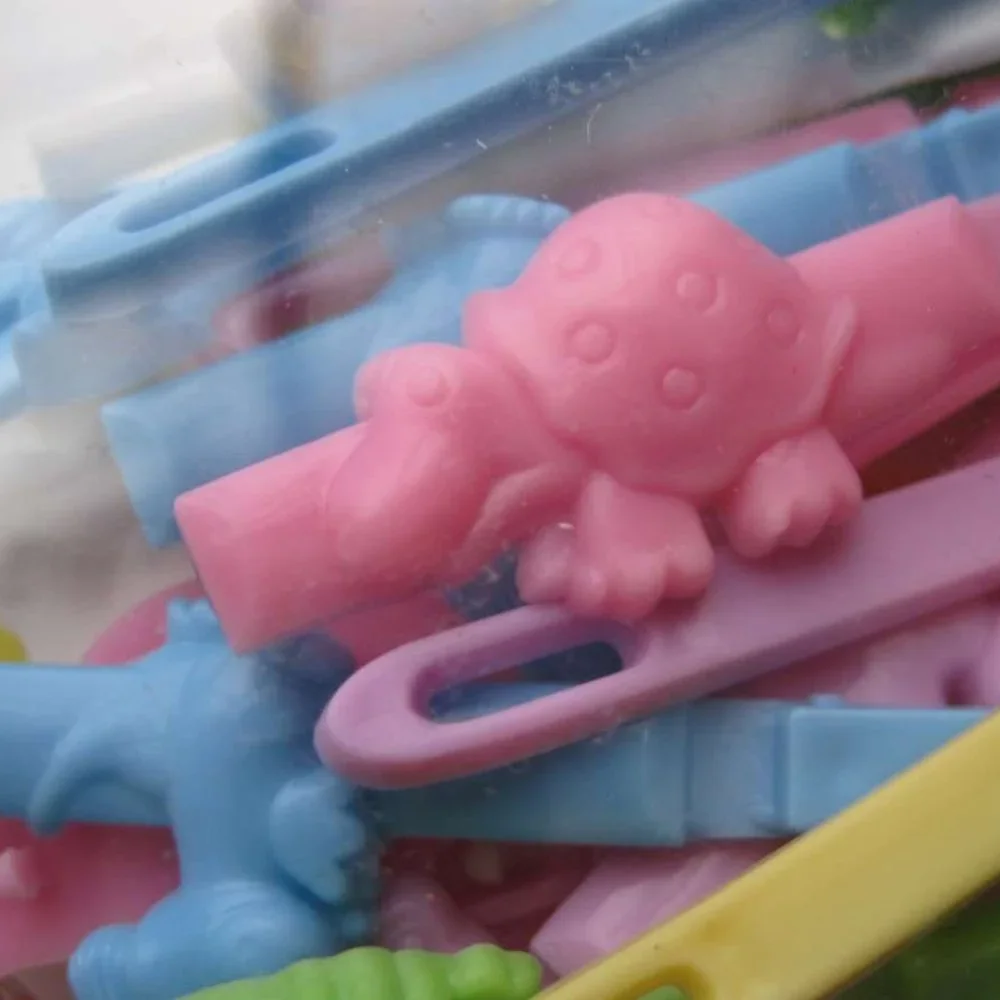 20 Goody Girls Show Offs Plastic Dinosaur Tight Hair Barrettes Secure Pin Pastel